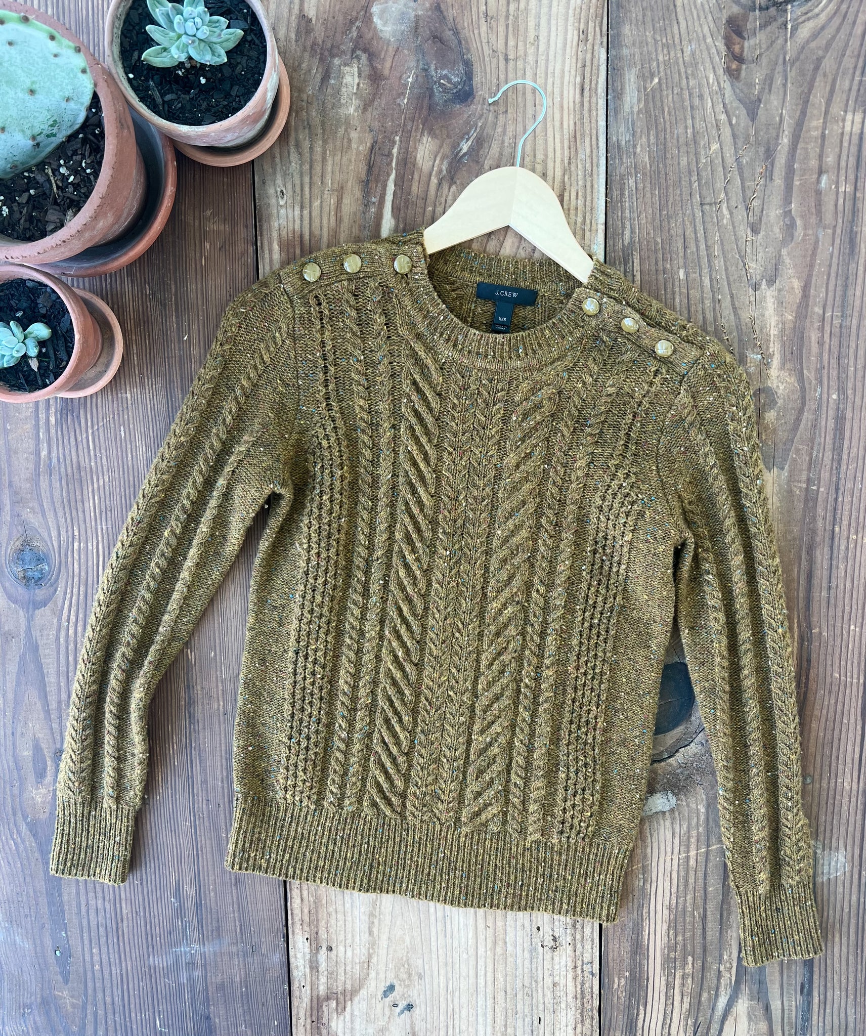 J Crew Sweater with Shoulder Button Detail (XXS)