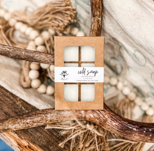 Think cozying up, with that simmering pot of mulling spices on the stove, a hint of sweet, hand-poured into a 6 pack of wax melts.