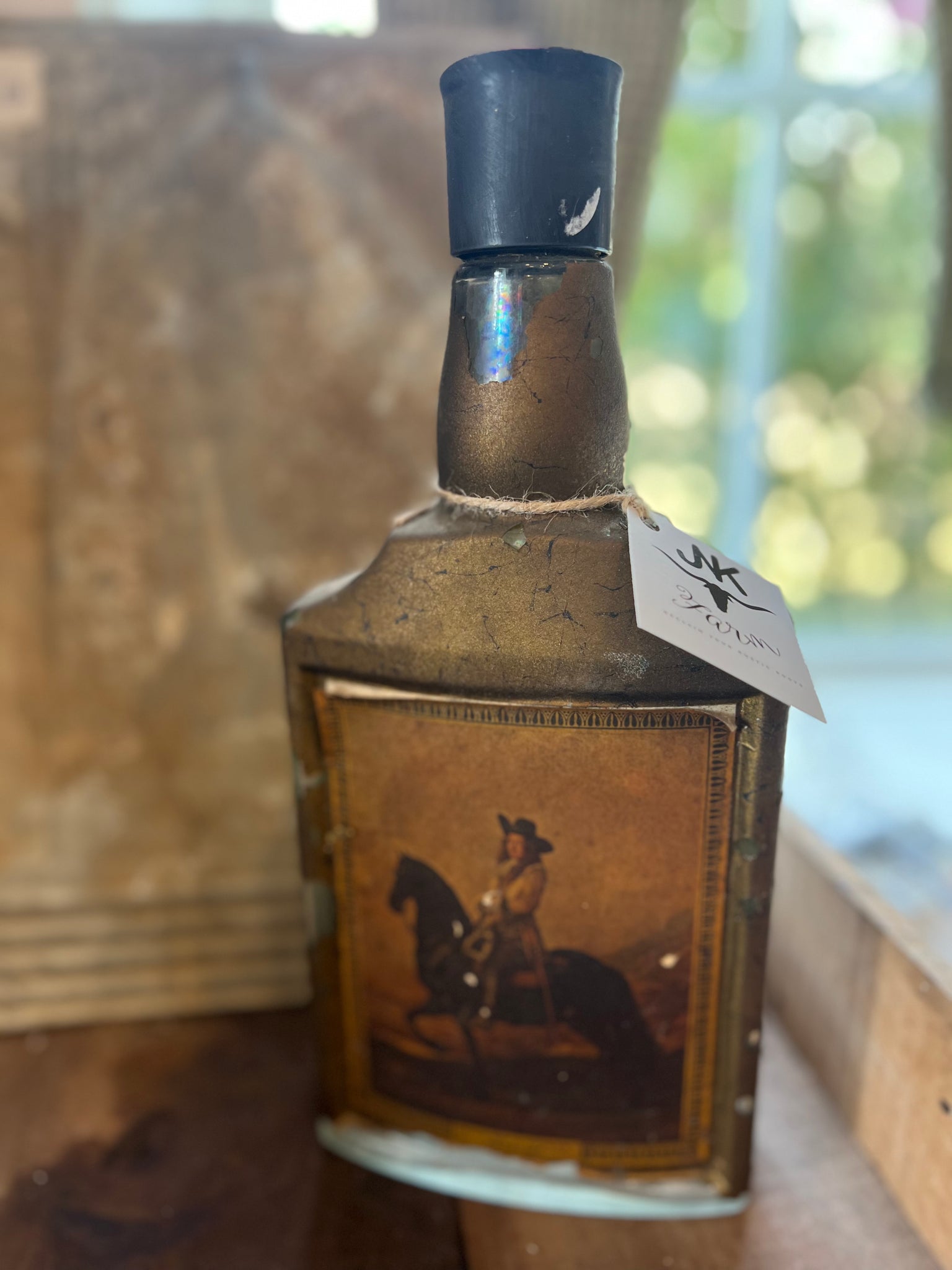 Man on Horse Vintage Bottle